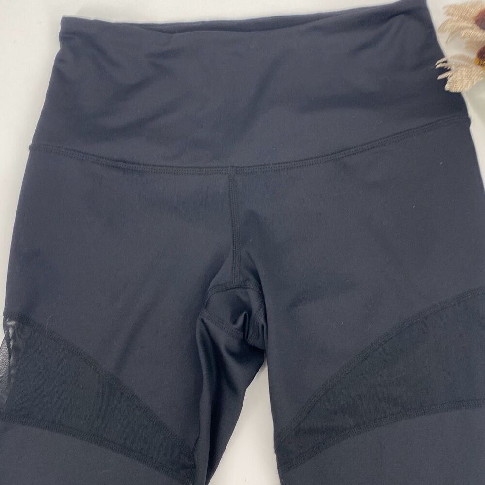 Zella High -Rise Mesh Crop Athletic Active Leggings Black‎ Small - Picture 4 of 9